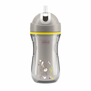   Chicco Sport Cup hőtartós csöpögésmentes szilikon szívószálas kulacs 14m+ 266 ml Szürke