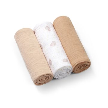   BabyOno textilpelenka színes 3db gyűrt muszlin bézs 828/02
