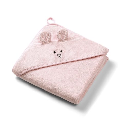 BabyOno fürdőlepedő kapucnis bambusz 100x100cm egérfülekkel púderrózsaszín 1553/04