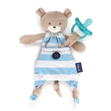   Chicco Pocket Friend 2 in 1 Macis Szundikendő és cumitartó Kék Ch0080122