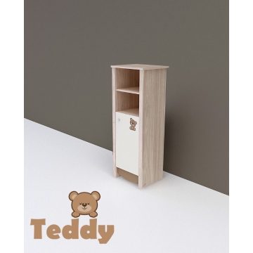   Todi Teddy keskeny nyitott polcos + 1 ajtós szekrény (140 cm magas)