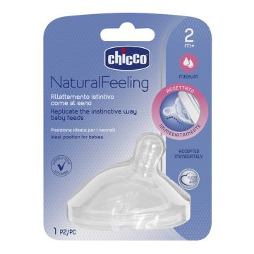 Chicco Natural Feeling ferde etetőcumi 2hó+ (1 db)