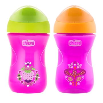   Chicco Easy Cup inni tanító itatópohár 12m+ 2 in 1 szelep 266 ml Rózsaszín CH00696110